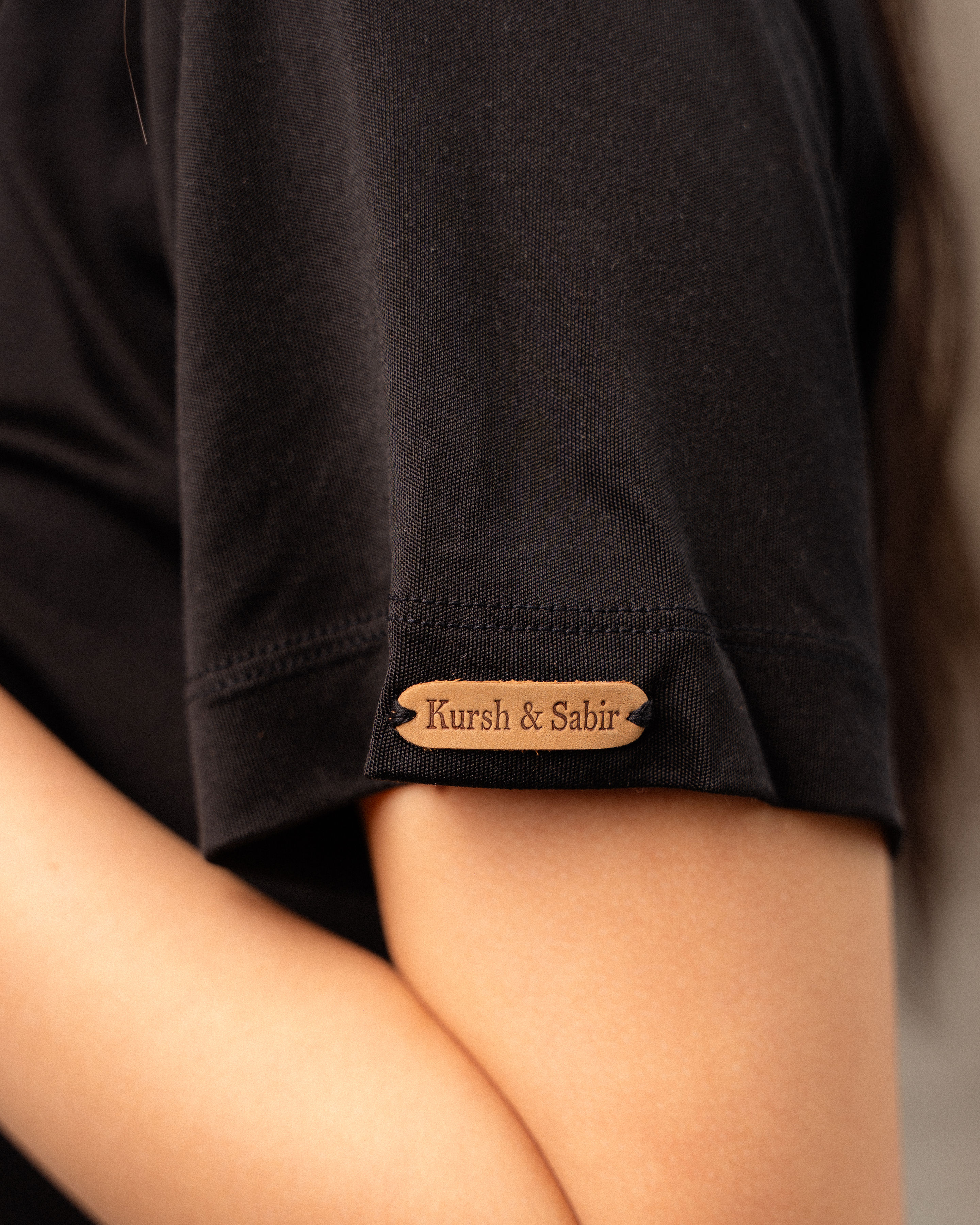 Kursh & Sabir signature leather label detail